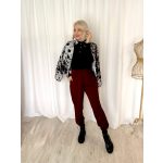 Bordeaux élvarrott casual nadrág