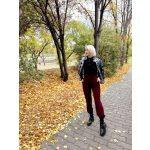 Bordeaux élvarrott casual nadrág