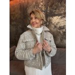 Bézs-arany buklé kabát