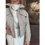 Bézs-arany buklé kabát