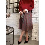 Scottie szürke, skótkockás midi szoknya