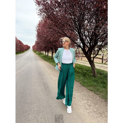 Emerald fodros palazzo nadrág