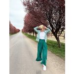 Emerald fodros palazzo nadrág