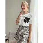 Lace csipkés zsebes póló (fehér)