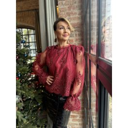 Burgundy csipke blúz //prémium//