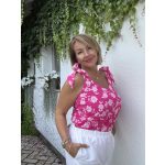 Pink flower masnis top