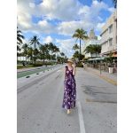 Purple flowers palazzo nadrág 