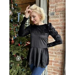 Cathy bársony peplumos felső