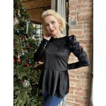 Cathy bársony peplumos felső