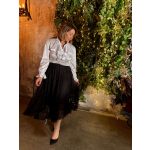 Flora zsabós szaténblúz