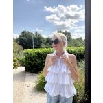 Dotty fodros top (fehér)