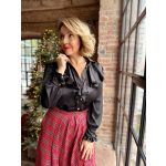 Nera zsabós szaténblúz