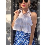 Dotty fodros top (fehér pöttyös tüllel) //prémium//