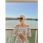 Dotty fodros top (fehér)