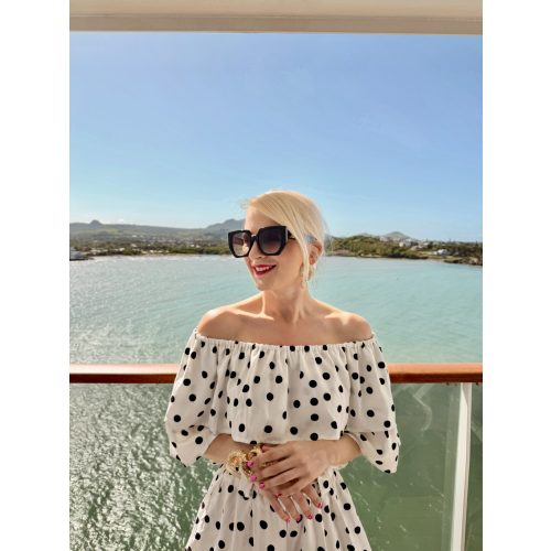 Dotty fodros top (fehér)