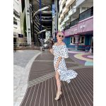 Dotty fodros top (fehér)