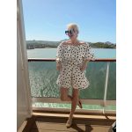 Dotty fodros top (fehér)