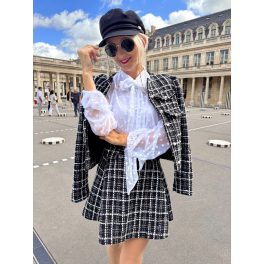 Chantal kockás bukléblézer //Párizs Kollekció//