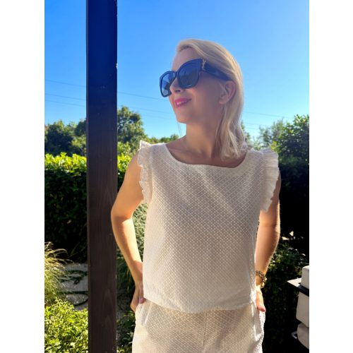 Jacqueline hímzett fodros top //prémium//